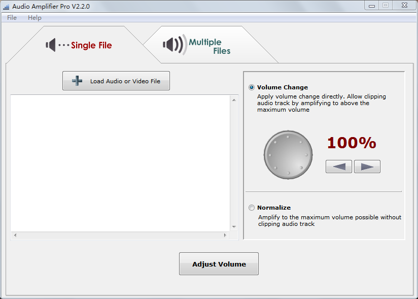 main window of Audio Amplifier Pro 2.2.0