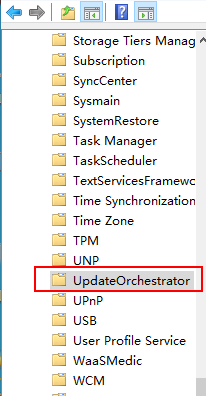 Go to the updateorchestrator folder in Task Scheduler