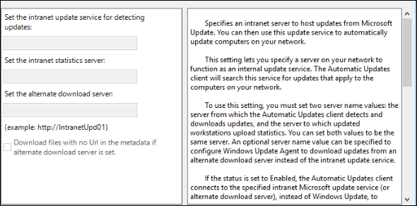 Configure "Specify Intranet Microsoft update service location"