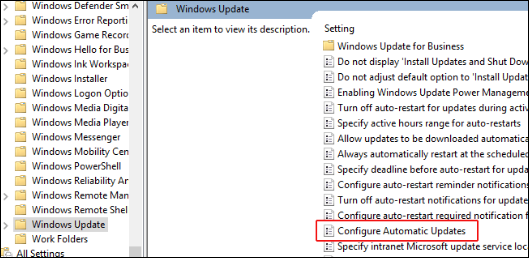 Open “Configure Automatic Updates” in Group Policy