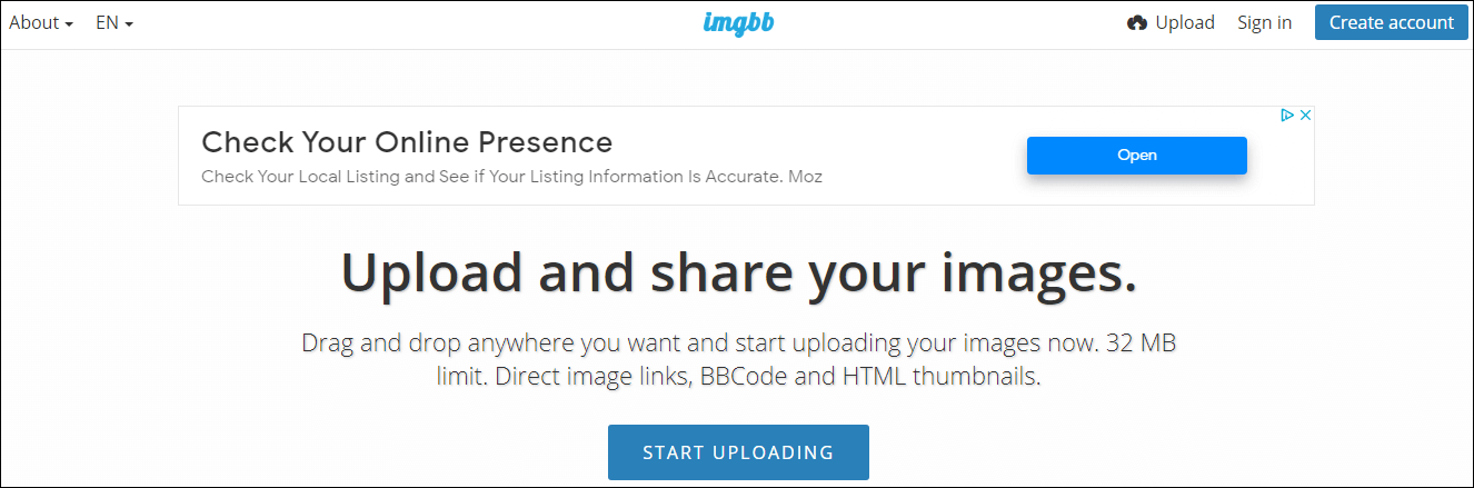 Use ImgBB to host images