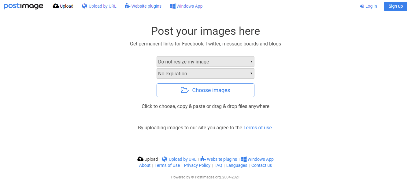 Use PostImage to host images