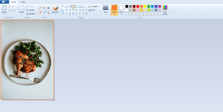 Use Microsoft Paint to frame a photo