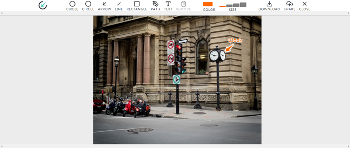 Annotate an image in Szoter
