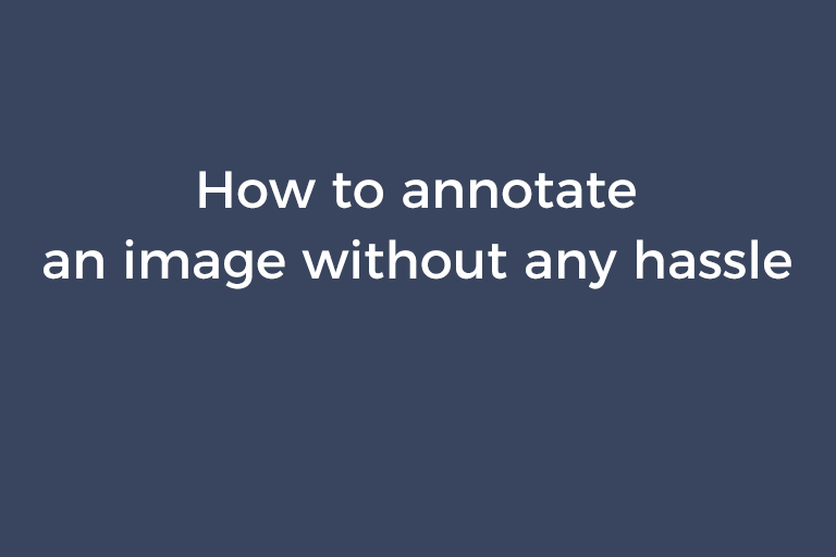 How to annotate an image without any hassle