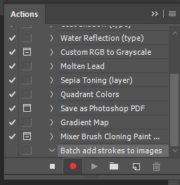 Photoshop starts recording actions