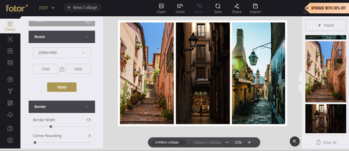 Make a photo collage in Fotor