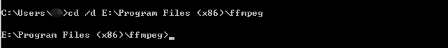 Anther way to enter the folder containing ffmpeg.exe and the audio file in the CMD window