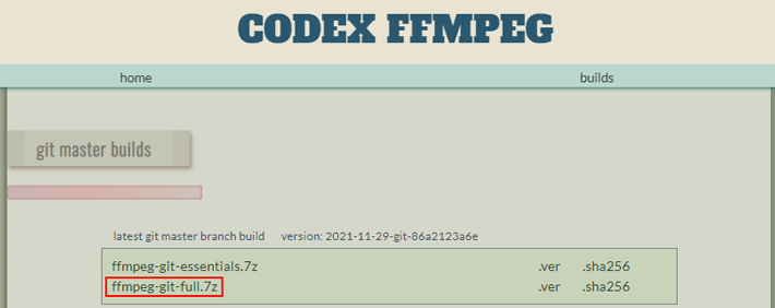 Click on "ffmeg-git-full.7z"