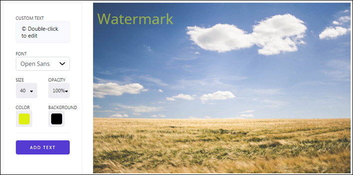 Add a text watermark to a photo using Watermark Marquee