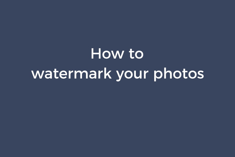 How to watermark your photos