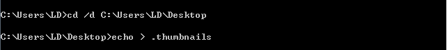 Type in "echo > .thumbnails"