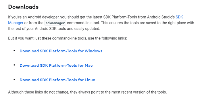Download SDK Platform-Tools