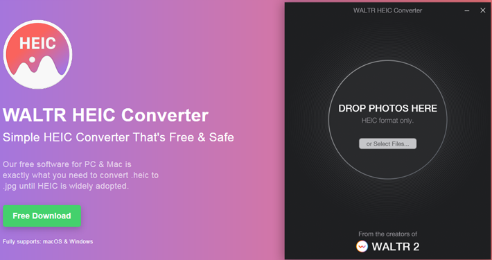 Convert HEIC to JPG and PNG using WALTR-HEIC-Conveter