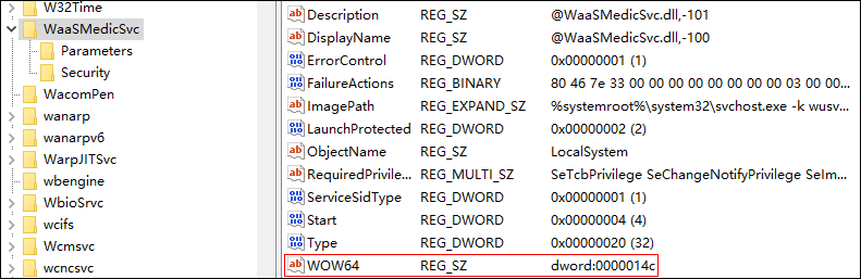 Create the "WOW64" string value